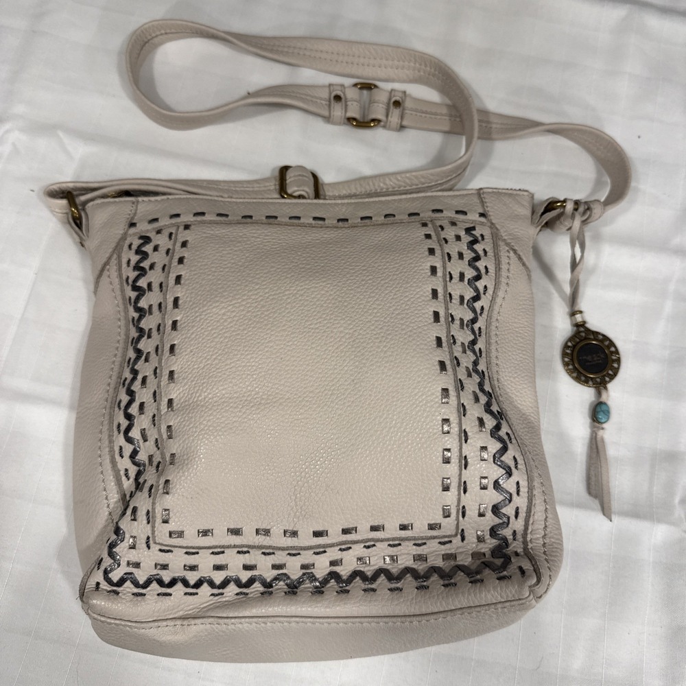 The Sak Collection Beige Crossbody Bag Boho Purse Medium 11X10